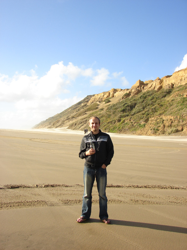 393mikeonbeachwithbeer